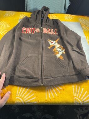 Disney Chip & Dale Brown Zip-Up Puffer Hoodie